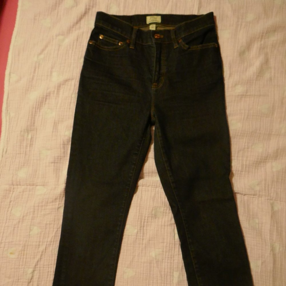 J Crew High Rise Lookout Skinny Jeans 27 Dark Wash